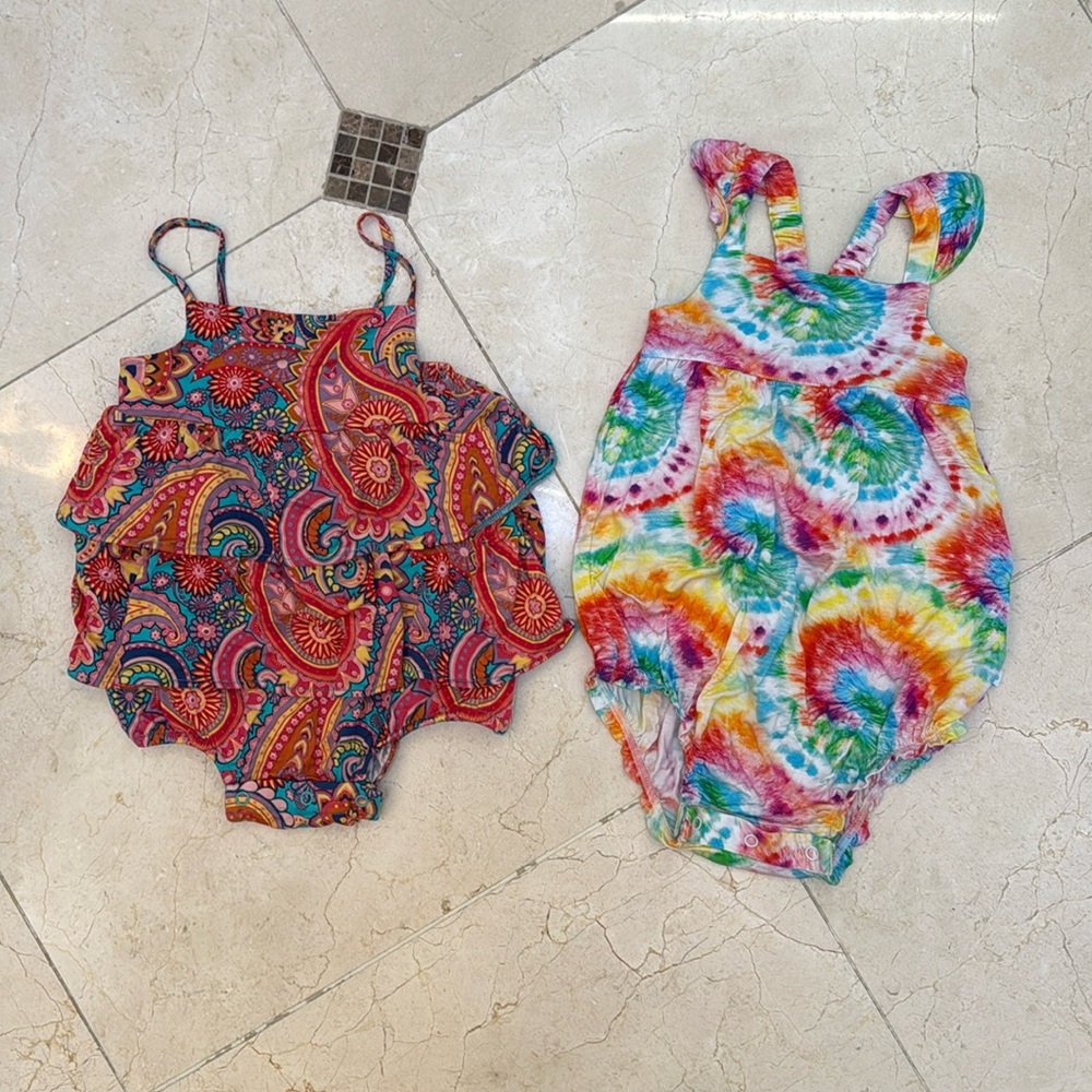 2 Posh Peanut Bubble Rompers